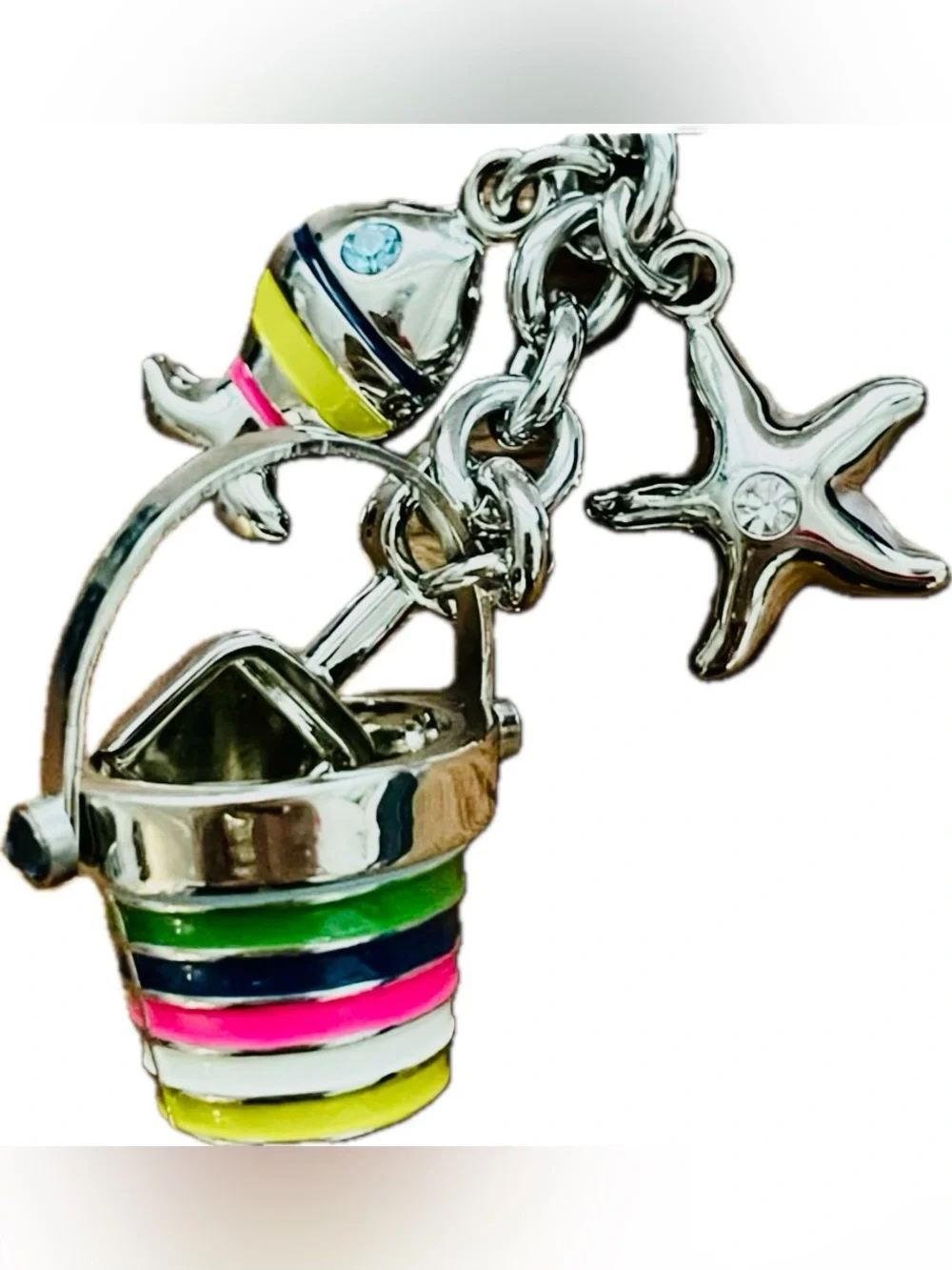 COACH Legacy “Day At The Beach” Bag Charm Keychain Fob #92097 - Like New